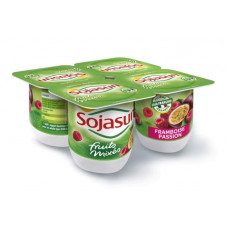 Йогурт соєвий Малина Маракуя 4х100г (з м'якоттю) Sojasun